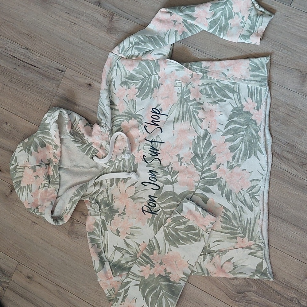Ron Jon Surf Shop Small Cropped Floral Hoodie